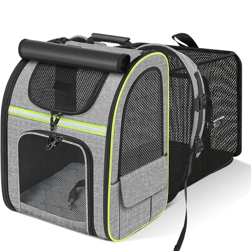 Sac à dos transport chat extensible pare-soleil intégré – mesh respirant 360