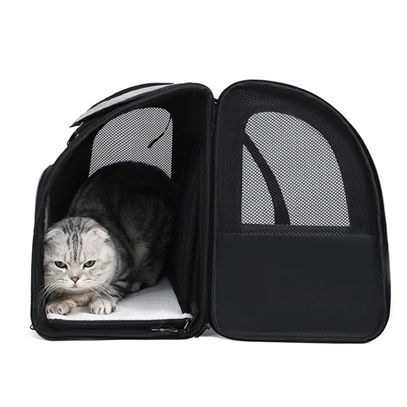 Transport chat extensible – volume ajustable selon gabarit du chat